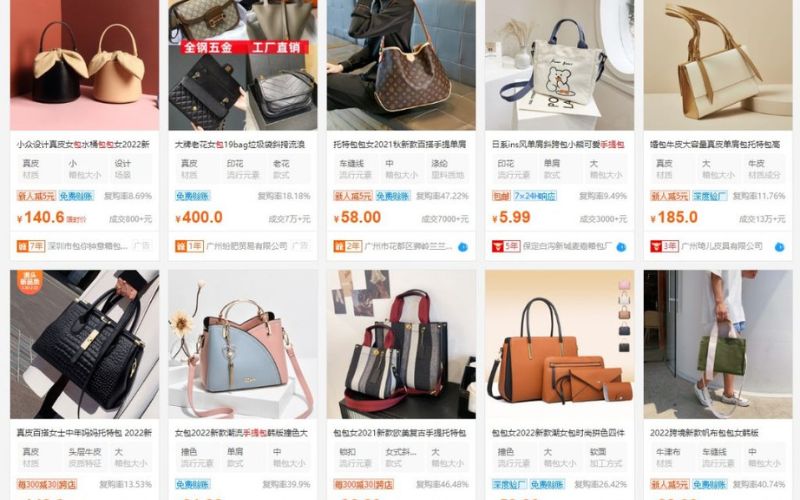 đặt hàng túi xách Quảng Châu trên các sàn TMĐT